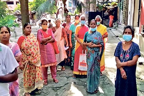 One of the groups of people stranded in Kuala Lumpur