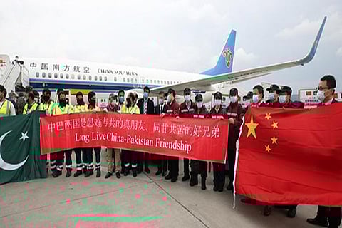 Pakistan welcomed a team of Chinese doctors who arrived to help in Islamabad hospitals