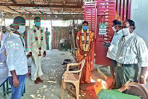 The couple after their wedding in Salem