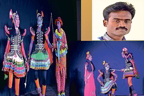 Stills from a Therukoothu performed previous year; Rajkumar