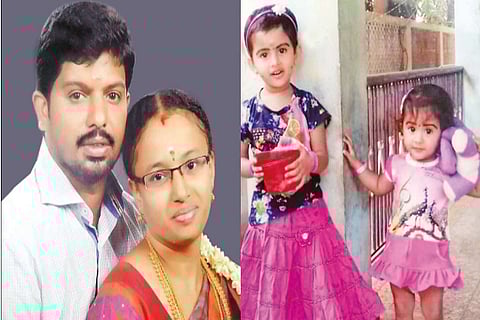 Rasi, wife of late Ranjith Kumar; Children Akshaya and Anushya