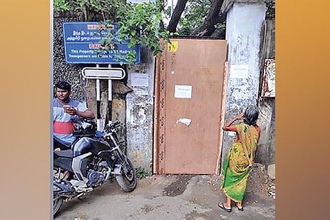 Krishna Gate on Gandhi Road which is closed