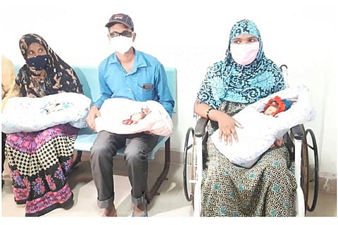 Covid positive woman delivers triplets in Telangana