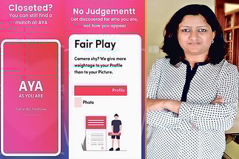 Screenshots from the app As You Are (AYA) ; Sunali Aggarwal