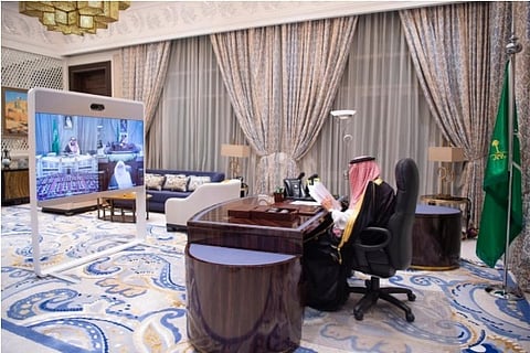 Source: Reuters; Saudi King in a Virtual meeting