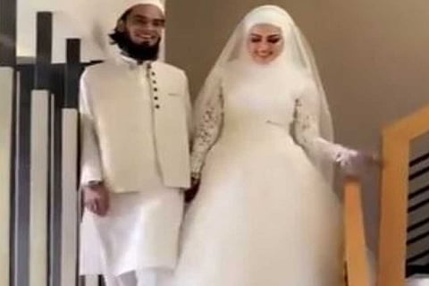 Actress Sana Khan with Mufti Anas