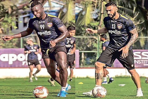 CFC duo of Esmael ?Isma? Goncalves and Eli Sabia train ahead of the JFC match