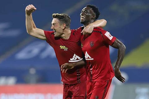 A 90th-minute goal from Idrissa Sylla helped NorthEast United clinch a point from Kerala Blasters