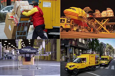 Amazon's eigth-propeller Octocopter drone can deliver parcels; German postal service DHL