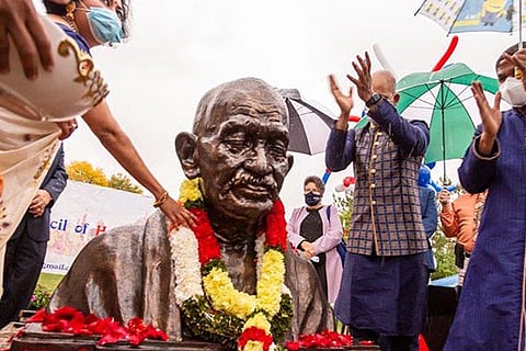New York town honours Gandhi by installing statue