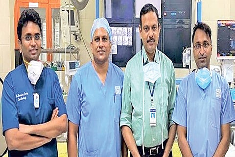 The CMC team, Harish Teja, Raj, Paul George and John Jose, which achieved the rare non-surgical feat