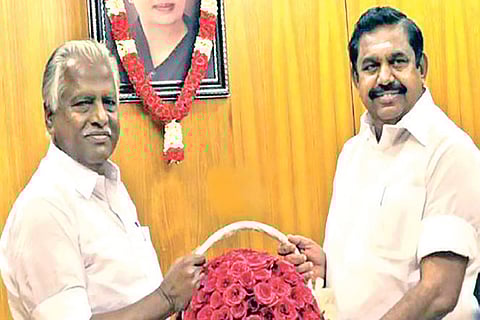 Munusamy with Palaniswami (file pic)