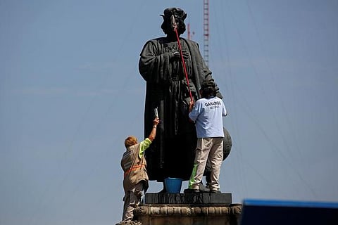 Mexico City marks Columbus Day without statue of Columbus