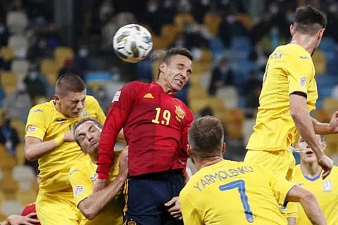 With fans in stands, Ukraine beats Spain for 1st time