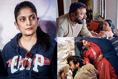 Director Sudha Kongara; Jayaram and Urvashi; Kalidas and Kalyani Priyadarshan