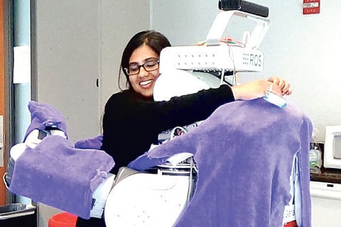 Soft fabric helps ramp up the robot?s warm and fuzzy cuddle factor