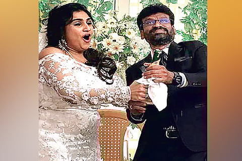 Vanitha and Peter Paul during the wedding