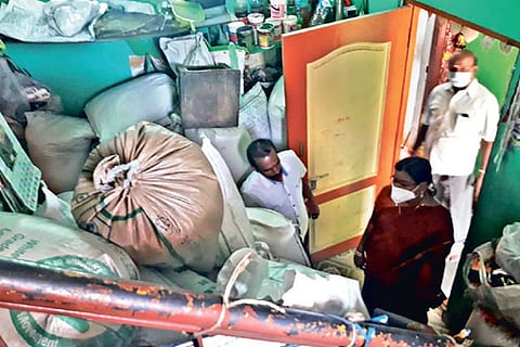 Rice hoarded in a house in Vellore