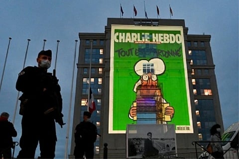 Giant images of Prophet Mohammed appear on French govt building