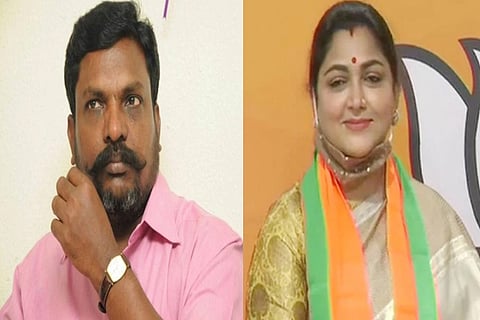 VCK chief Thol Thirumavalavan; BJP Khushbu