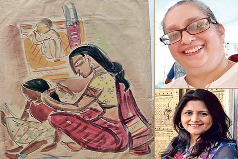 K Sreenivasulu?s painting that?s part of Unlock series exhibition; Sarala Banerjee; Shalini Biswajit