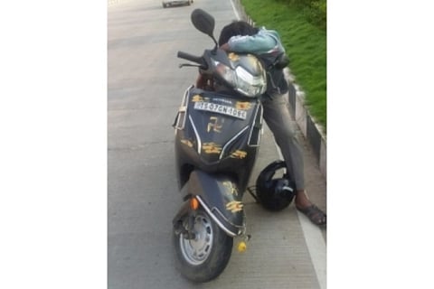 Hyderabad man goes viral for falling asleep in bike
