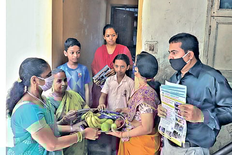 Teachers from Triplicane government higher secondary school go door-to-door to admit students