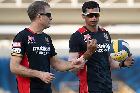 Simon Katich (left) and Navdeep Saini