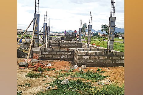 Work under way on land for the proposed new bus stand in Pernambut