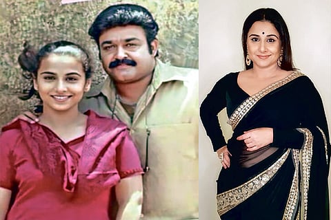 Actress Vidya Balan with Mohanlal