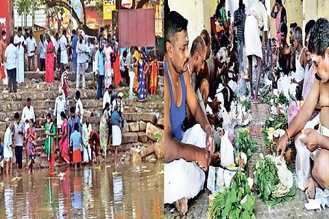 People perform rituals in Coimbatore; Huge crowd in Mayiladuthurai