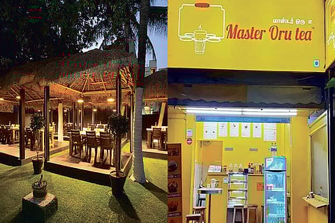 New Desi Tadka in KK Nagar (left) and Master Oru Tea on Paper Mills Road