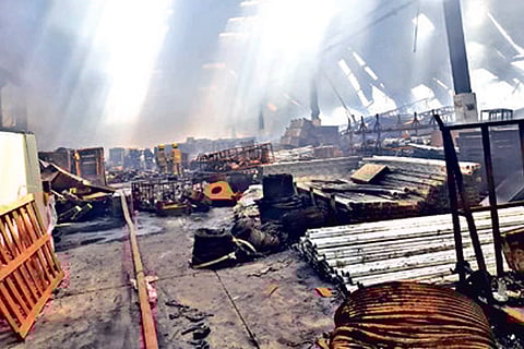 Good gutted in fire at the factory on Saturday