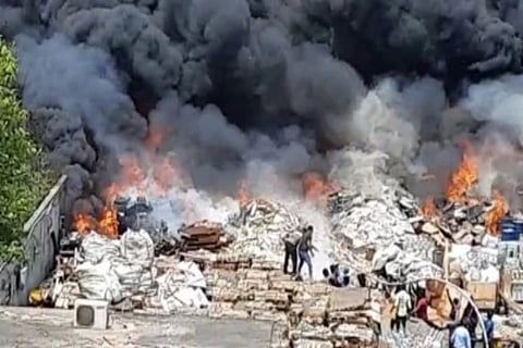 Fire at scrapyard leads to panic in Andhra SEZ