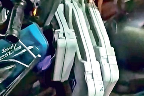 Videograb of the EVMs being taken