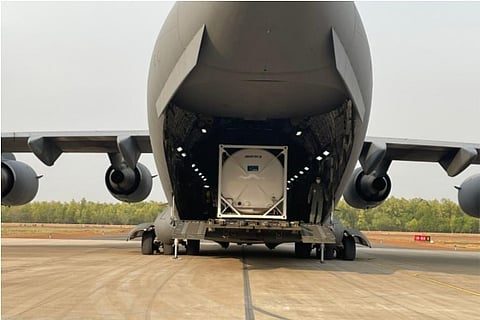 Source: Twitter; IAF brought four cryogenic tanks to transport oxygen, from Singapore