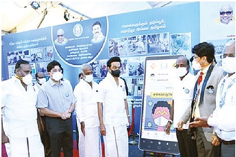 Stalin during the launch on Saturday