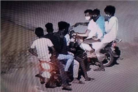 CCTV grab of the 7-member gang