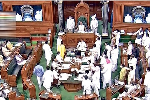 A view of the Lok Sabha during the Monsoon Session