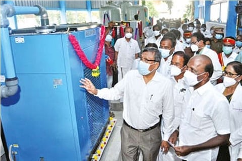Health Minister at the inauguration of oxygen plant in GMKCH, Salem