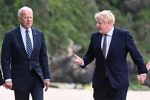 File photo: President Joe Biden with UK PM Johnson
