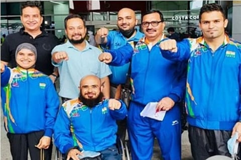 Indian powerlifting contingent for Tokyo Paralympics (Credit: ANI)
