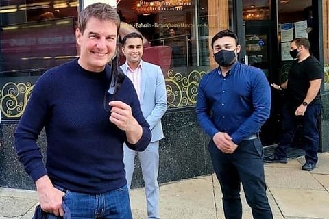 Tom Cruise tucks away 2 Chicken Tikka Masalas at Asha Bhosle's restaurant in Birmingham