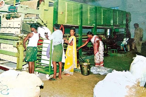 Workers in a semi-mechanised unit in Kovilpatti.