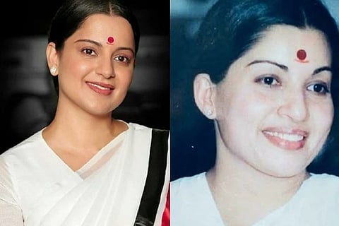 Kangana Ranaut and late J Jayalalithaa (Image source: Instagram/ANI)
