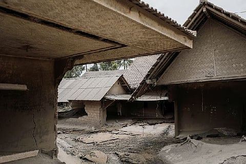 Damaged houses in the Sumberwuluh village.