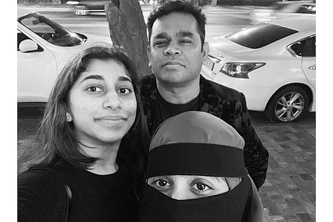 A.R. Rahman with his daughters Khatija and Raheema (Image source: Instagram)