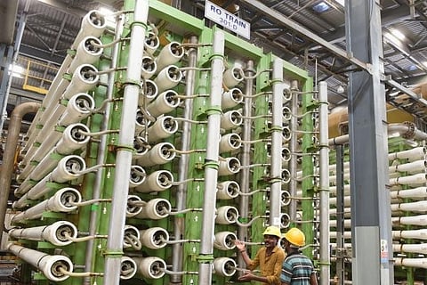 RO machines section of first phase of desalination plant, at Nemmeli near Chennai (Image: PTI)