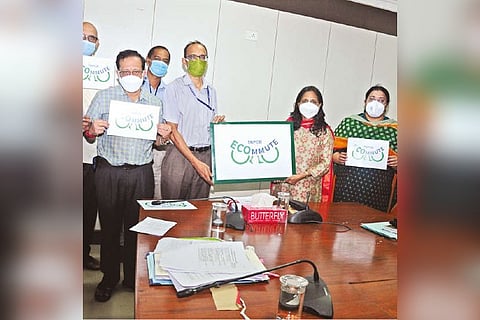 The logo for ECOmmute being launched during a meeting on Wednesday