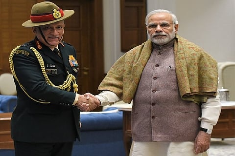 Prime Minister Narendra Modi and Late Gen Bipin Rawat